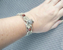 Load image into Gallery viewer, Grateful Dead Friendship Bracelet - Dancing Bear Charm on Hemp Wrist Bracelets -Color Beads or Plain -Adjustable Tie Clasp Jewelry