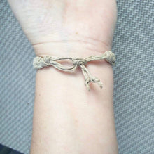 Load image into Gallery viewer, Grateful Dead Friendship Bracelet - Dancing Bear Charm on Hemp Wrist Bracelets -Color Beads or Plain -Adjustable Tie Clasp Jewelry