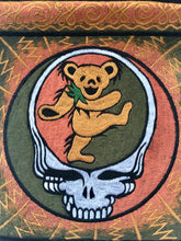 Load image into Gallery viewer, Grateful Dead Bag - Steal Your Face W/ Orange Jerry Bear -Embroidered Front Adj Strap- Dancing Bear Purse -Zip Pocket Inside