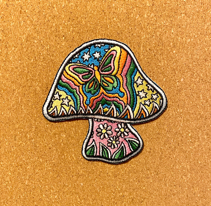 Mushroom Patch -Dan Morris Burrerfly Print - Grateful Dead Psychedelic Mushroom Patches