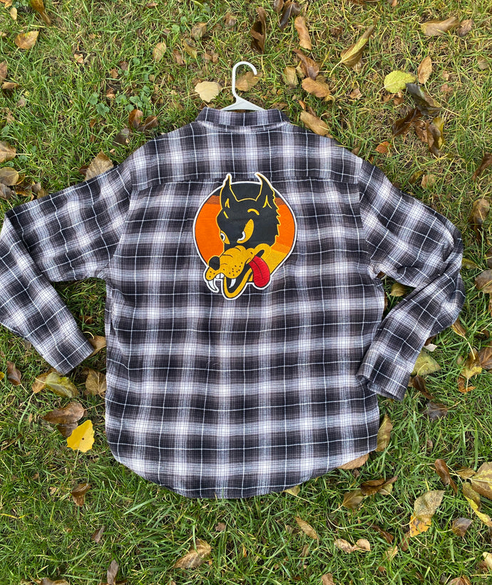 Grateful Dead Patch Flannel - XXL Garcia Wolf Marching Bear Free Shipping Hoodie