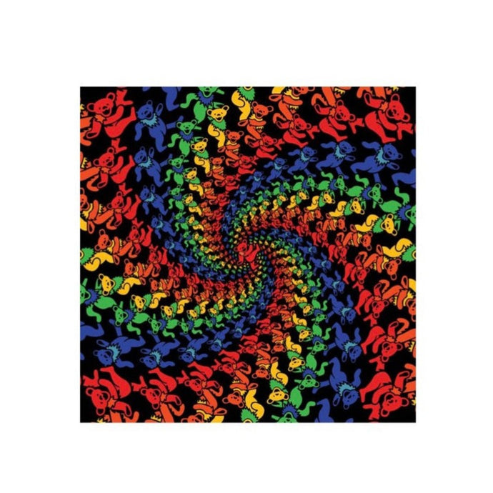 Grateful Dead Bandana - Dancing Bears Spiral Print - Rainbow Dancing Bear Bandanas