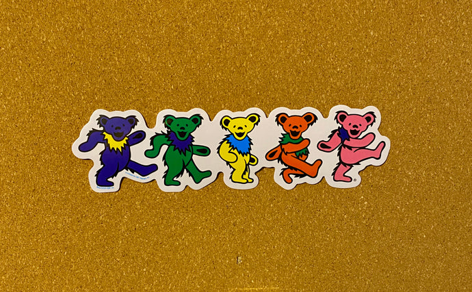 Grateful Dead Sticker - Dancing Bears Sticker - 5 Marching Bears Stickers