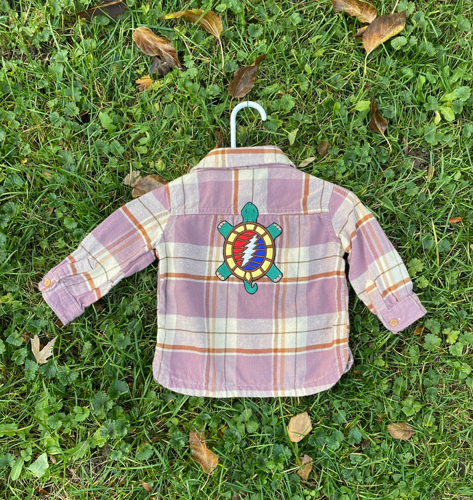 Grateful Dead Patch Flannel - 3M Terrapin Turtle Marching Bear Flannels 3 months Baby