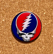 Load image into Gallery viewer, Grateful Dead Metal Sticker - 1 5/8” Steal Your Face - Metal Mini Stickers w/ Bolt Clear Coat UV Weather Proof
