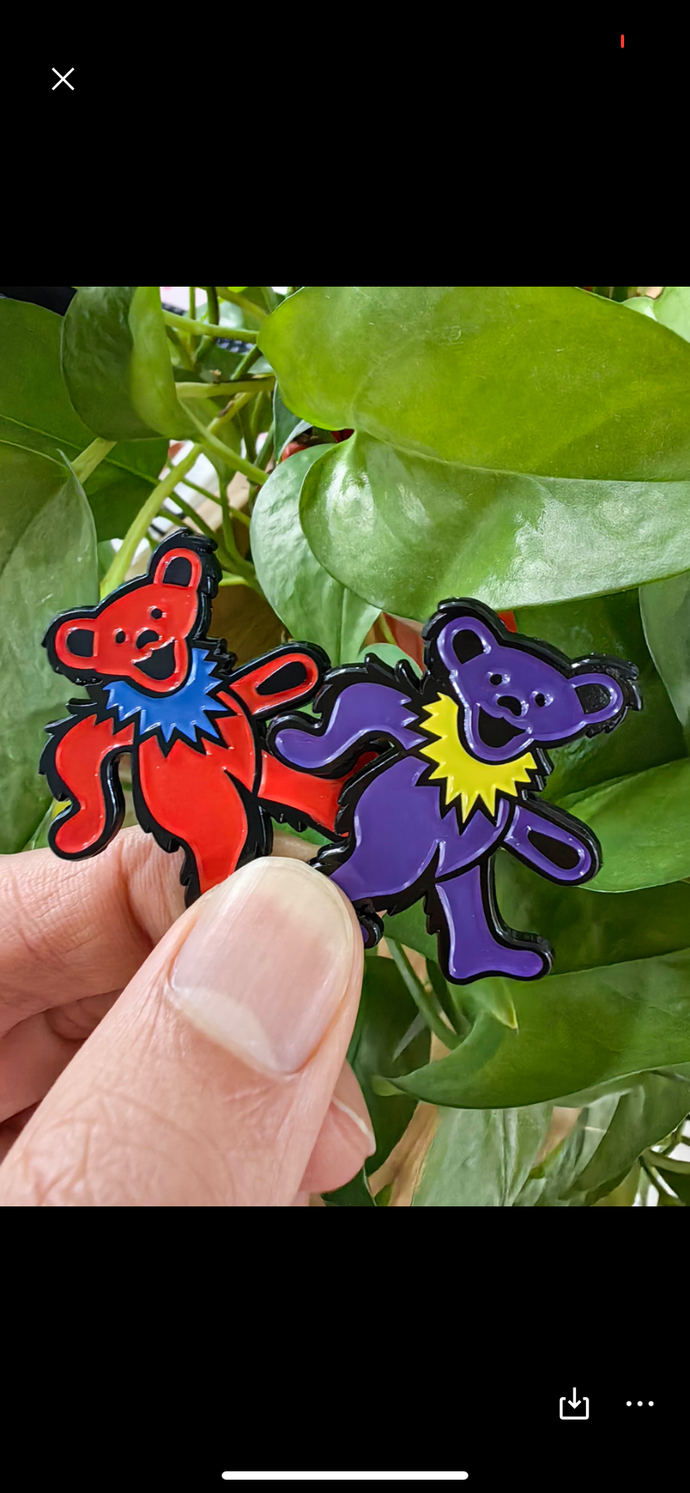 Grateful Dead Pin - Purple Dancing Bear Hat Pin - Marching Bear Pins