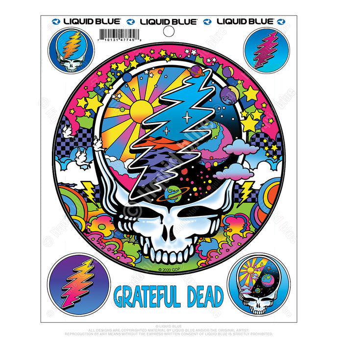 Grateful Dead Steal Your Face Sticker Set- Bolt w/ Sun & Space - 5.5