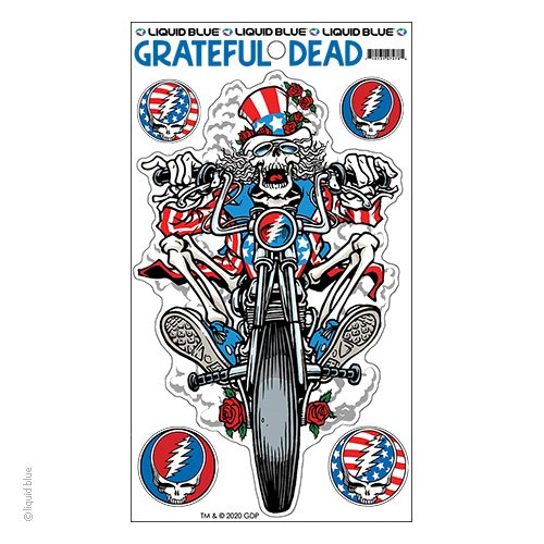 Grateful Dead Sticker - Motorcycle  SamClear Vinyl - 4 Mini Stickers-Steal Your Face US Blues Skeleton