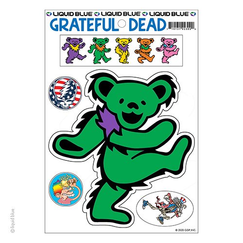 Grateful Dead Bear Sticker Set ~ Dancing Green Bear with Mini Stickers ~ 5 pc Set ~ Ice Cream Kid Europe 72