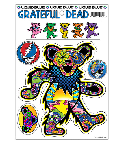 Grateful Dead Steal Your Face 4 in. Mylar Sticker Liquid Blue