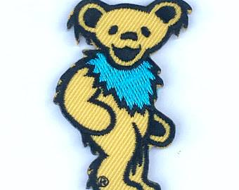 Grateful Dead Patch - Dancing Marching Yellow Bear  - 2” Tall - Iron on Patches - Official GDP Licensed