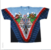 Load image into Gallery viewer, Grateful Dead T-Shirt - Tie Dye W/ Motorcycle Sam - Dancing Bear Engineer &amp; Dancing Turtle  - Liquid Blue Print &amp; Quality Licensed Shirts
