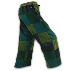 Ixchel Patchwork Pants - XL 36 - 38 - Corduroy- Cotton Twill - Elastic - Drawstring- Ixchel - Free Shipping