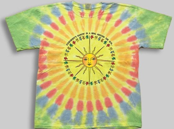 Grateful Dead T-Shirt - Dancing Bears Around the Sun - Vintage Print - Marching Jerry Bear T Shirt