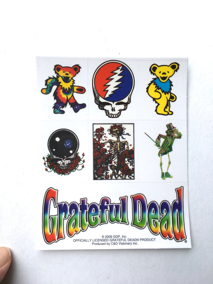 Grateful Dead Sticker - 7 Mini Stickers - Space Your Face - Bertha - Steal Your Face - Dancing Bear