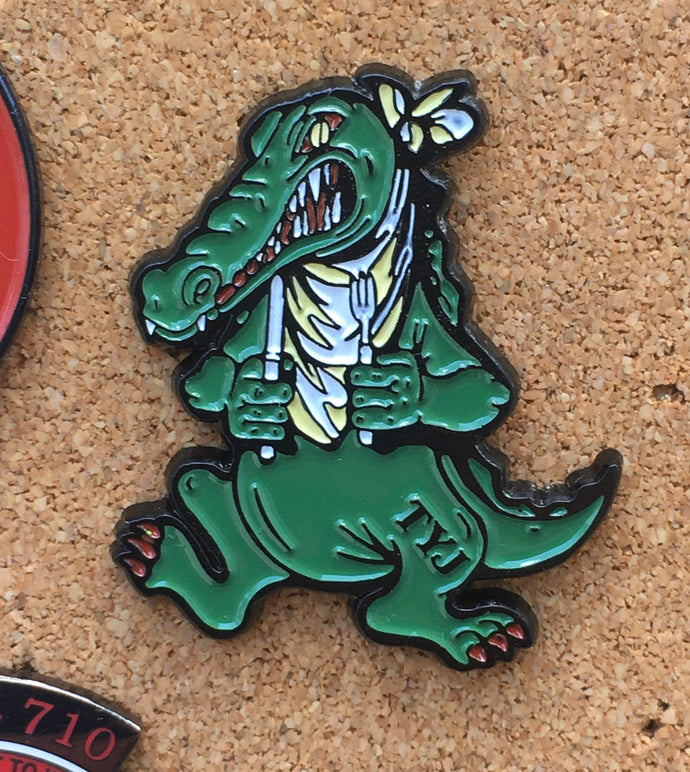 Grateful Dead Pin - Alligator Hat Pin Jerry Garcia Guitar Print Hungry Gator