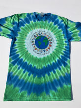 Load image into Gallery viewer, Grateful Dead T-Shirt - Around the World w/ Flag Bears &amp; Earth ~ Throwing Stones Lyrics Tie Dye T Shirt - GDP Products
