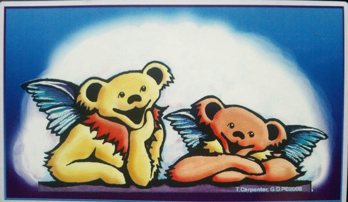 Grateful Dead Sticker - Angel Bears -Vintage 2008 Print T. Carpenter Large 6x3.5” Licenced GDP Vinyl Stickers Dancing Bears