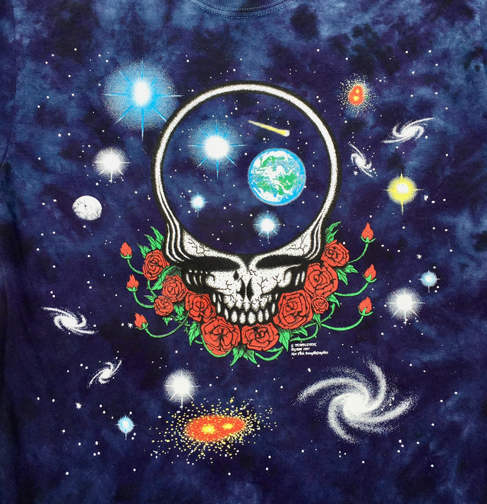 Grateful Dead T-Shirt Space Your Face w/ Planets - Vintage Print 1997 GDP - Steal Your Face Roses Tie Dye T Shirt