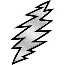 Load image into Gallery viewer, Grateful Dead Sticker - 6” Lightning Bolt - 13 Point - Silver Vinyl Classic Bolts - GD Licensed Stickers
