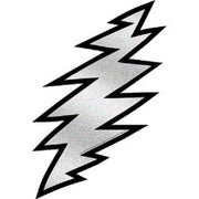 Grateful Dead Sticker - 6” Lightning Bolt - 13 Point - Silver Vinyl Classic Bolts - GD Licensed Stickers
