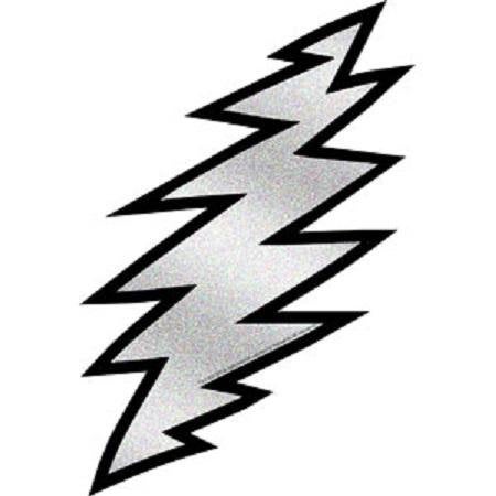 13 monsters lightning bolt Grateful Dead Sticker - 6” Lightning Bolt - 13 Point - Silver Vinyl Classic Bolts