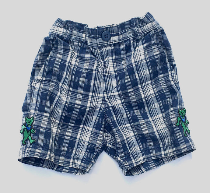 Grateful Dead Baby Shorts -18-24 M -Adj. Waist - 2 Dancing Bear Patches - Sewn Patch Patches 18M 24M