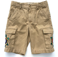 Load image into Gallery viewer, 8 sz Kids Shorts Boys - Lightning Bolt Turtle Patch on Cargo Pockets - Kids Old Navy Mint Shorts w/ Adjustable Waist
