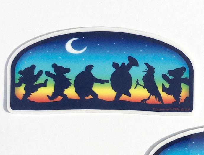 Grateful Dead Mini Sticker - Moon Dance Shadows Dancing Bears Stickers