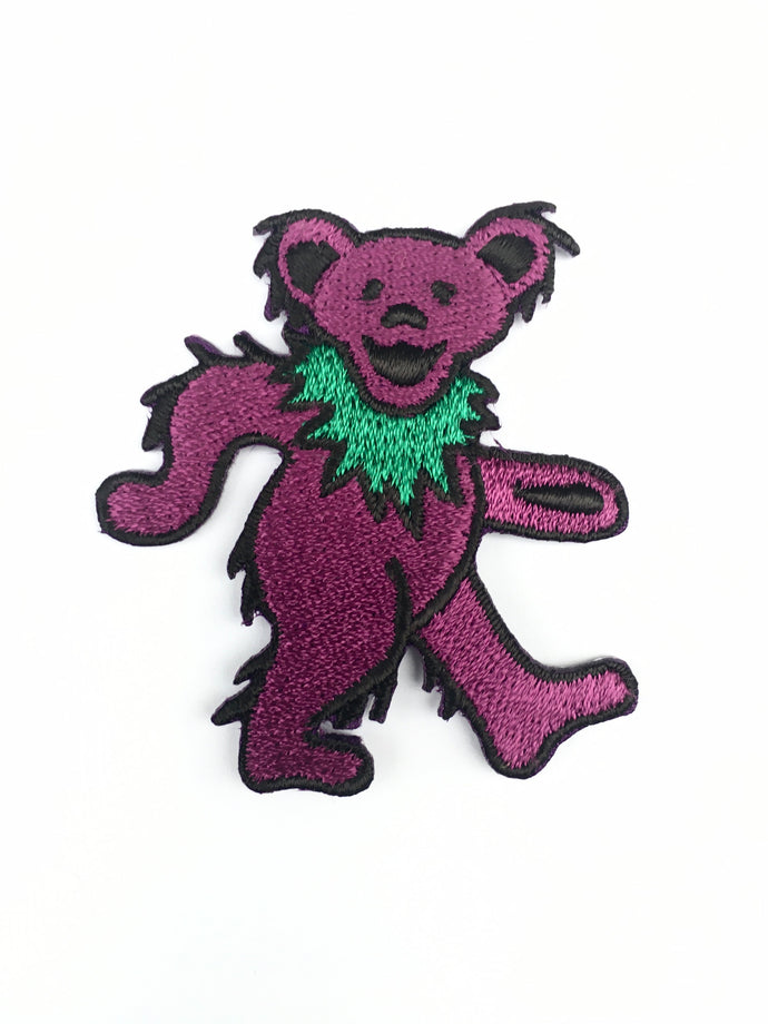 Grateful Dead Patch - Dancing Marching Purple Bear - 2” Iron on Patches - GDP Licensed