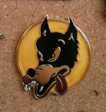 Load image into Gallery viewer, Grateful Dead Hat Pin - Wolf Jerry Garcia Guitar Print -1 1/2” Tall - Golden Wolf - Hat Purse Bag Pins
