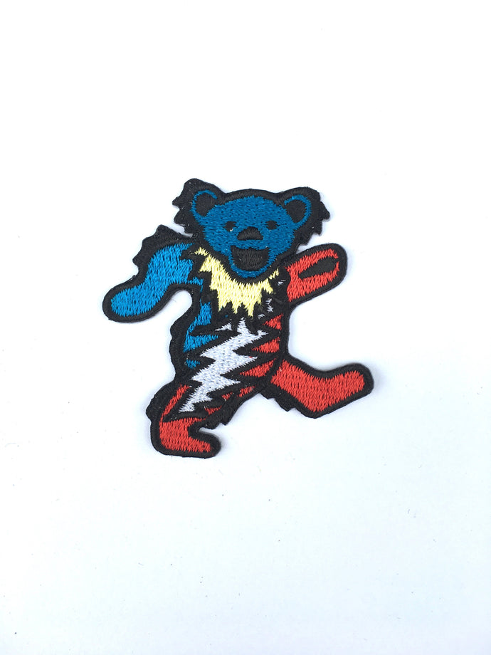 Bear Patch  -2” Lightning Bolt Tummy -  Dancing Bear Iron On/Sew On Patches