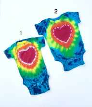 Load image into Gallery viewer, Grateful Heart Baby Rainbow Tie Dye Onesies  - NB 6M 12M 18M Snap Bottoms -  Newborn 6 M 12 M 18 M Months 100% Cotton Rabbit Skins Onsies
