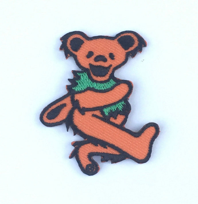 Grateful Dead Patch - Orange 2” Dancing Marching Bear Iron on Patches - Official GDP