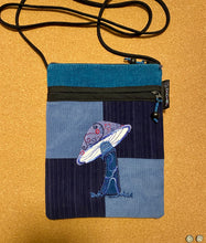 Load image into Gallery viewer, Mushroom Bag - 2 Zipper Pockets - Ixchel Passport Purse  -  Patchwork Messenger Purse
