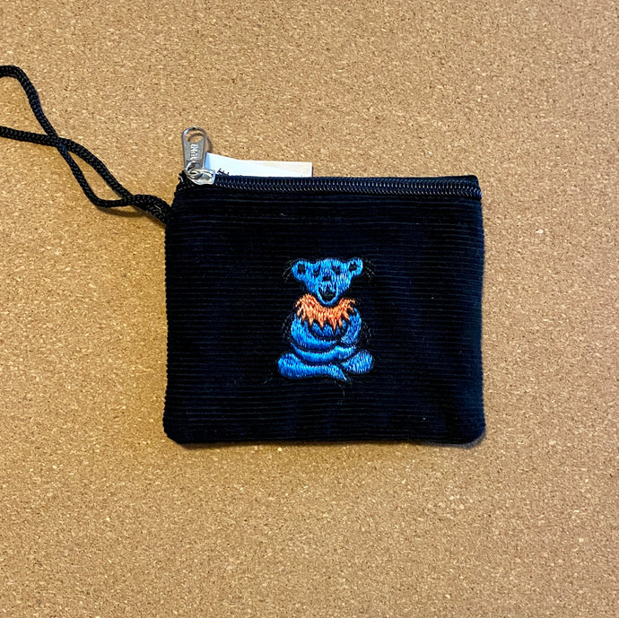 Grateful Dead Dancing Bears Zen Stash Bag Pouch - Corduroy -Zipper Top  4”x5 “