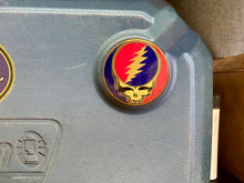 Load image into Gallery viewer, Grateful Dead Sticker - Metal Mini Steal Your Face Stickers - Gold Lightning Bolt
