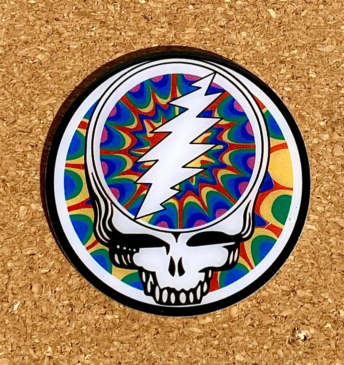 Grateful Dead Sticker - Metal Steal Your Face - 3” Fractal Sun Bolt Stickers UV Weather Proof