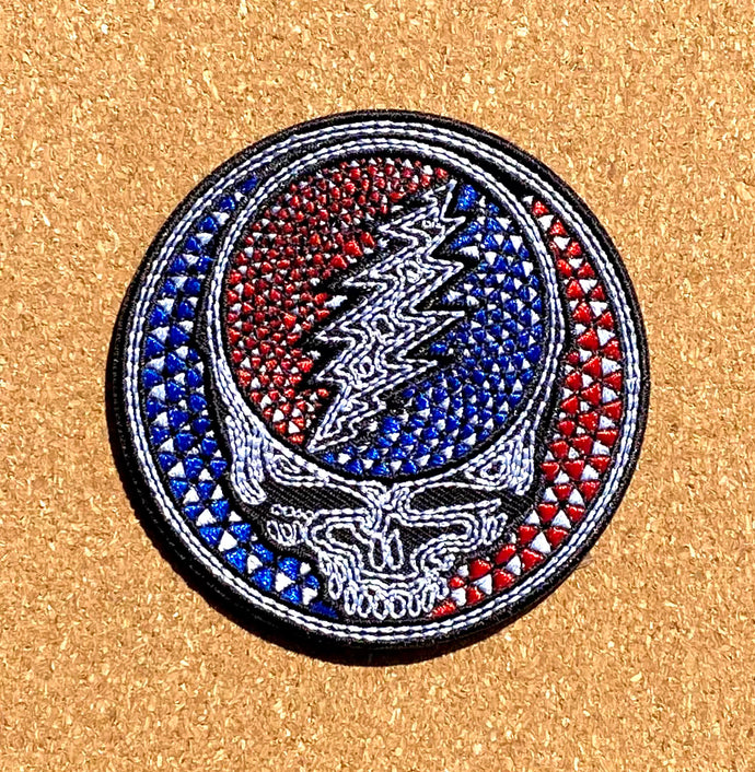 Grateful Dead Patch - Steal Your Face - 3” Mosaic Stitch Patches