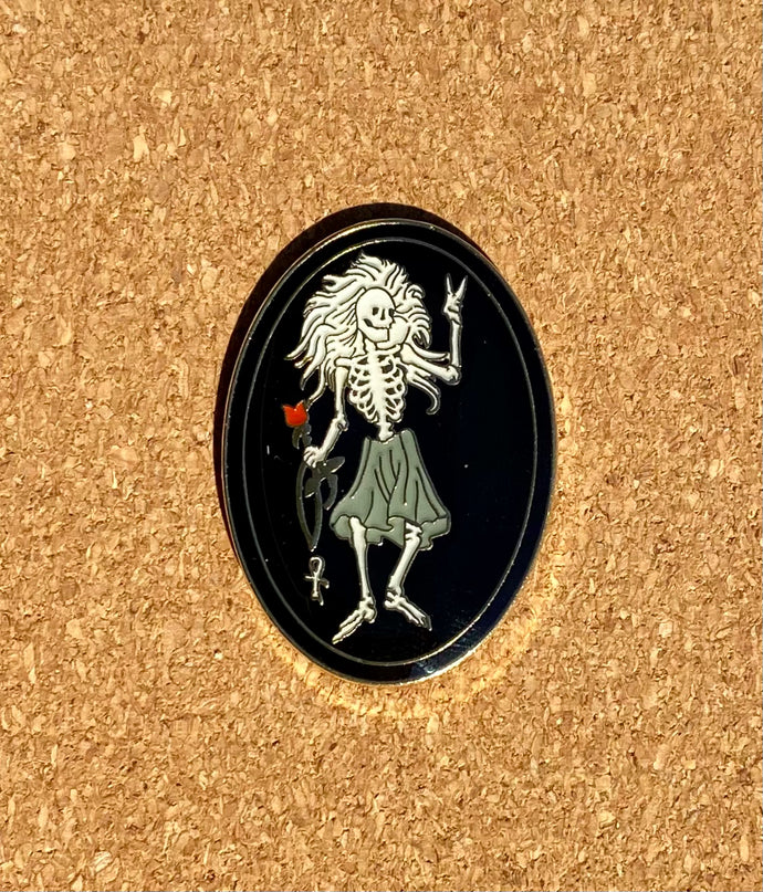 Grateful Dead Pin - Rosebud - 1.5” Tall - Garcia Guitar Print Hat Pins - 2 Posts