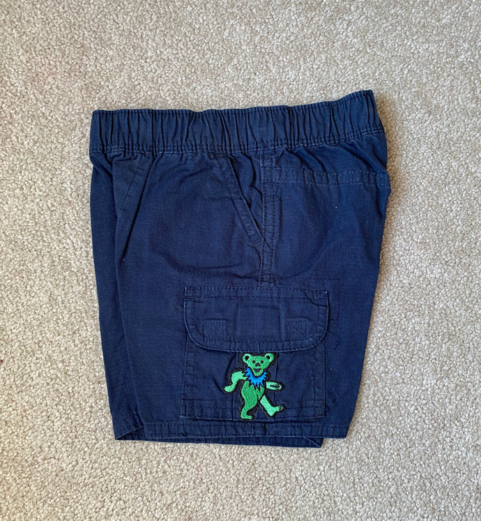 Grateful Dead Baby Shorts 12-18 M 12 18 Months Dancing Bear Patches in Green 12M - Ironed & Sewn