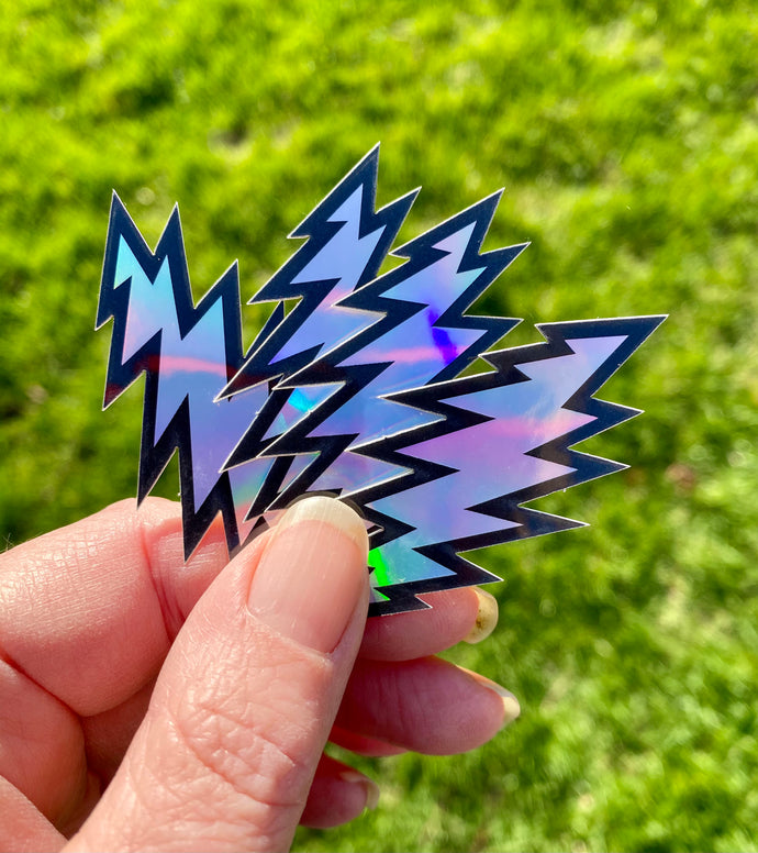 Grateful Dead Sticker - Lightning Bolt - Silver Grateful Dead Mini Stickers