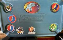 Load image into Gallery viewer, Grateful Dead Sticker - Metal 3” Steal Your Face - Gold Bolt - UV Weather Proof Stickers
