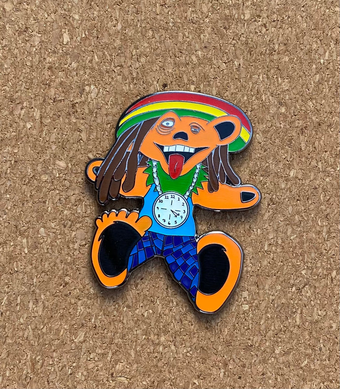 Grateful Dead Pin Rasta Dancing Bear Hat Pins - Party Bear 4:20