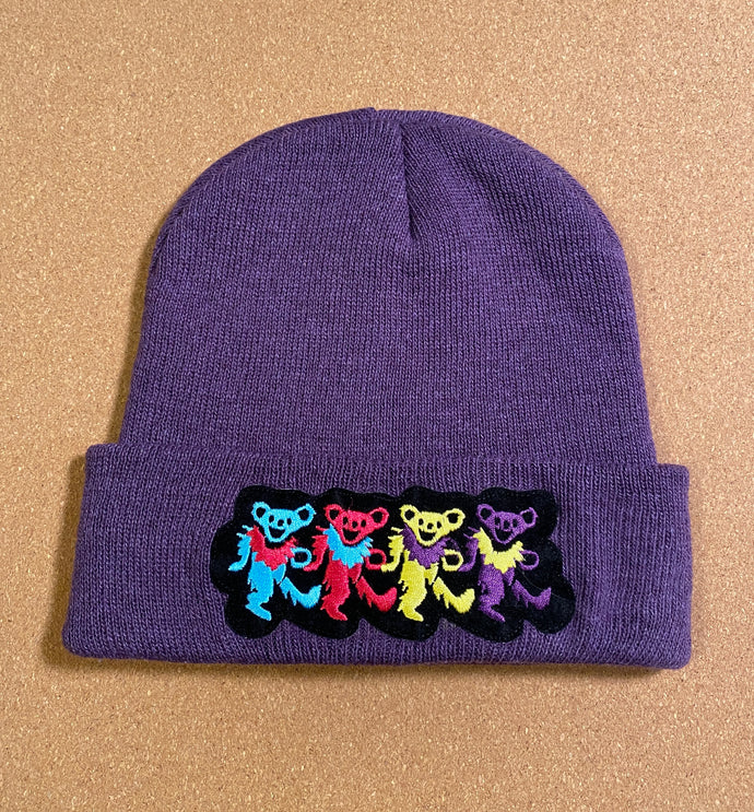 Grateful Dead Hat - Dancing Bears Patch - Beanie One size - Winter Hat Stocking Cap