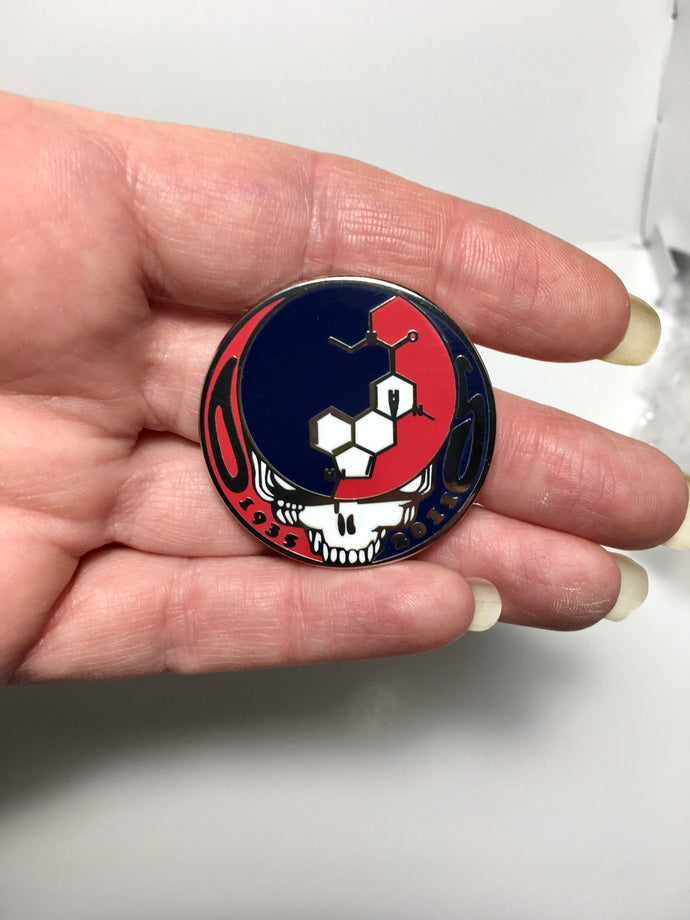 Grateful Dead Hat Pin - Steal Your LSD Face - 1 1/2” Tall - Owsley Tribute Pins